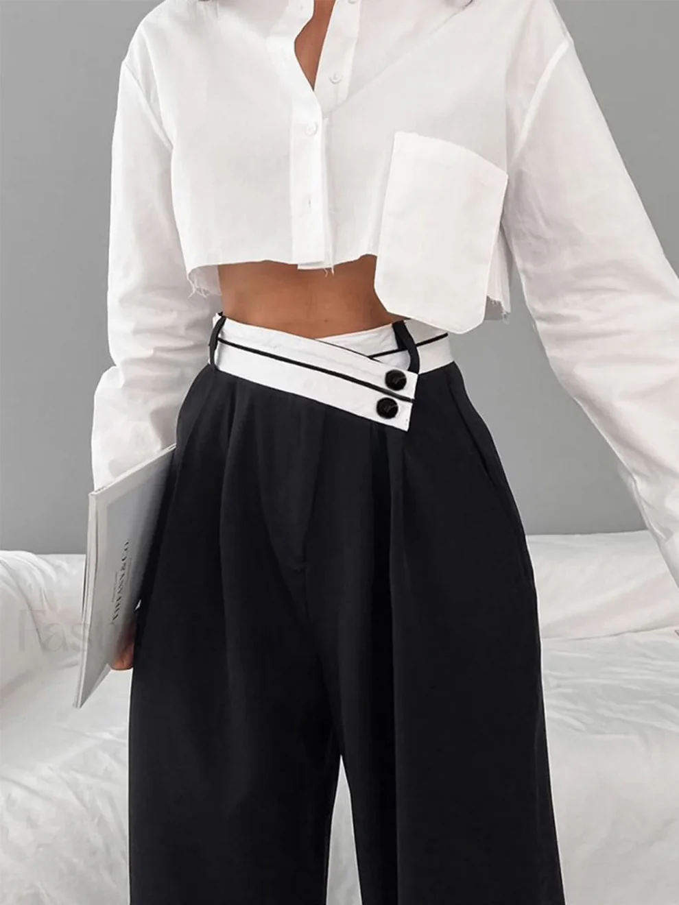 asymmetrical-contrast-waistband-wide-leg-dress-pants-519